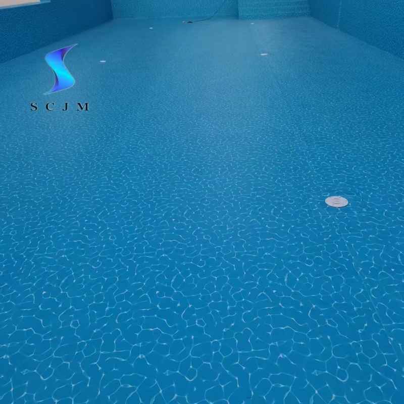 山東臨沂室外泳池膠膜施工完成